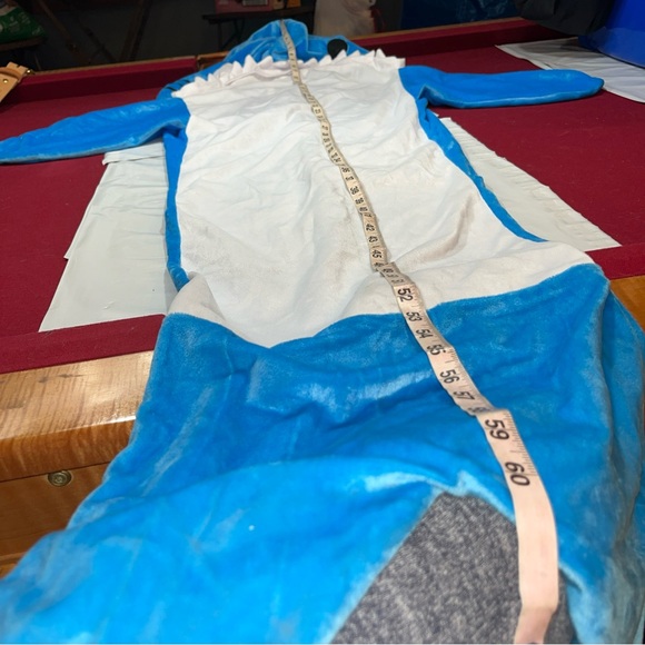 Shark blue costume BLANKET sleeping bag COSTUME hoodie full suit youth large - Picture 7 of 12
